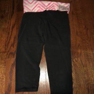 Pink Foldover Cropped Leggings